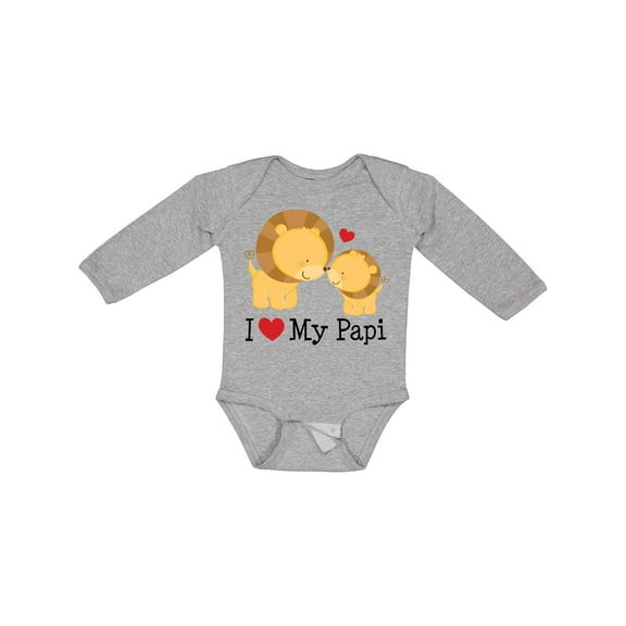Inktastic I Love My Papi Childs Boys or Girls Long Sleeve Baby Bodysuit