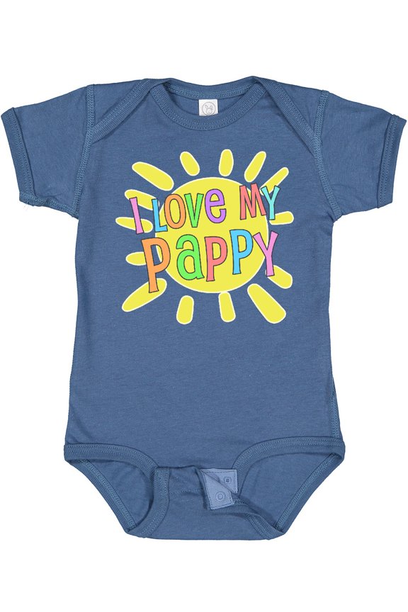 I Love My Pappy Sun and Rainbow Letters Boys or Girls Baby Bodysuit