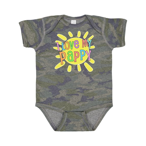 Inktastic I Love My Pappy Sun and Rainbow Letters Boys or Girls Baby Bodysuit