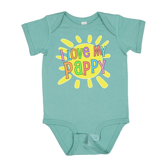 Inktastic I Love My Pappy Sun and Rainbow Letters Boys or Girls Baby Bodysuit