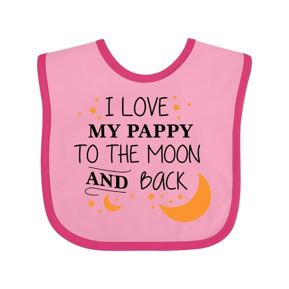 Inktastic I Love My Pappy to the Moon and Back Boys or Girls Baby Bib