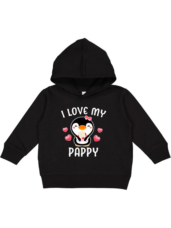 I Love My Pappy with Cute Penguin and Hearts Toddler Hoodie