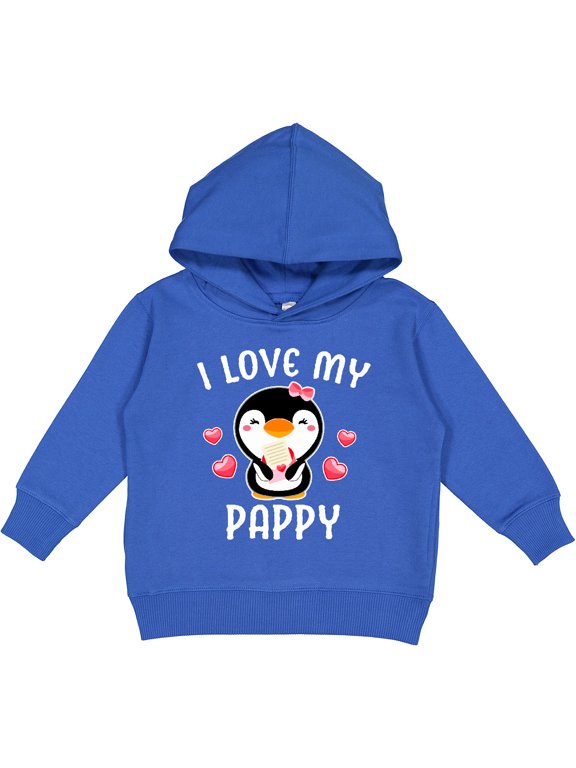 I Love My Pappy with Cute Penguin and Hearts Toddler Hoodie