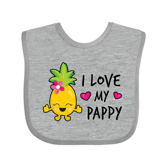 Inktastic I Love My Pappy with Pineapple Girls Baby Bib