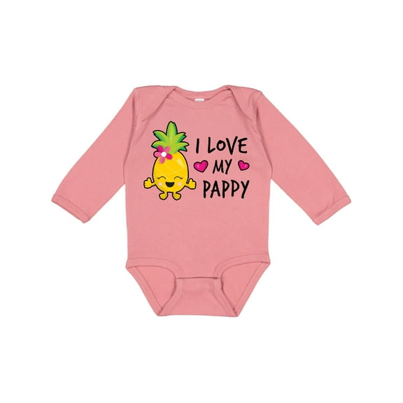 Inktastic I Love My Pappy with Pineapple Girls Long Sleeve Baby Bodysuit