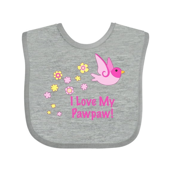 Inktastic I Love My Pawpaw Girls Baby Bib