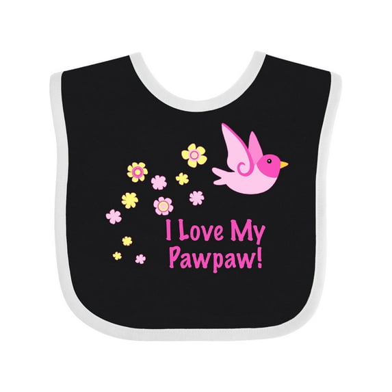 Inktastic I Love My Pawpaw Girls Baby Bib