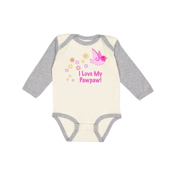 Inktastic I Love My Pawpaw Girls Long Sleeve Baby Bodysuit