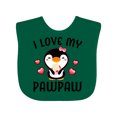 thumbnail image 1 of Inktastic I Love My Pawpaw with Cute Penguin and Hearts Girls Baby Bib, 1 of 4