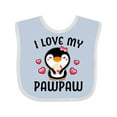 thumbnail image 1 of Inktastic I Love My Pawpaw with Cute Penguin and Hearts Girls Baby Bib, 1 of 4