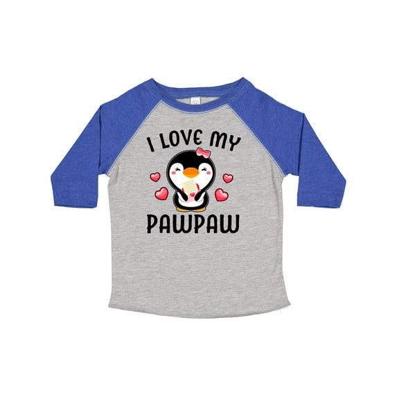 Inktastic I Love My Pawpaw with Cute Penguin and Hearts Girls Toddler T-Shirt