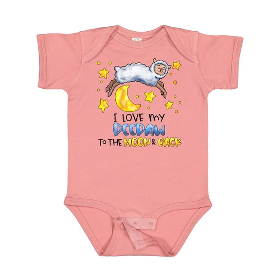 Inktastic I Love My Peepaw to the Moon and Back Cute Sheep Boys or Girls Baby Bodysuit