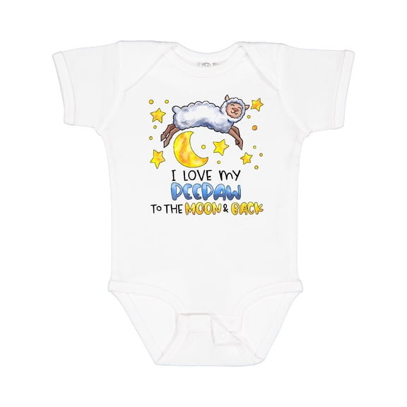 Inktastic I Love My Peepaw to the Moon and Back Cute Sheep Boys or Girls Baby Bodysuit