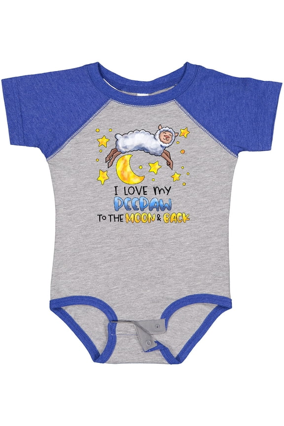 I Love My Peepaw to the Moon and Back Cute Sheep Boys or Girls Baby Bodysuit