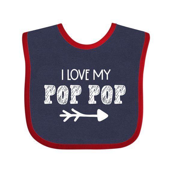 Inktastic I Love My Pop Pop with Arrow Boys or Girls Baby Bib