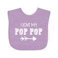 thumbnail image 1 of Inktastic I Love My Pop Pop with Arrow Boys or Girls Baby Bib, 1 of 4