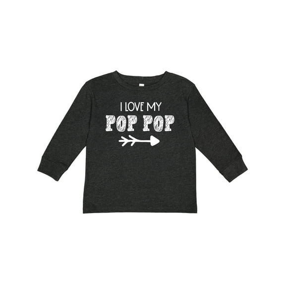 Inktastic I Love My Pop Pop with Arrow Boys or Girls Long Sleeve Toddler T-Shirt
