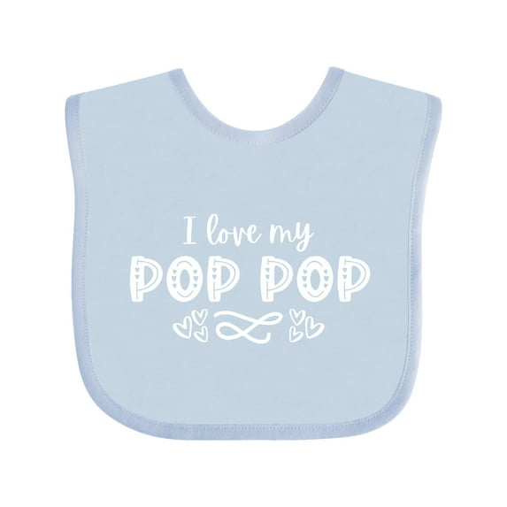 Inktastic I Love My Pop Pop with Hearts Boys or Girls Baby Bib