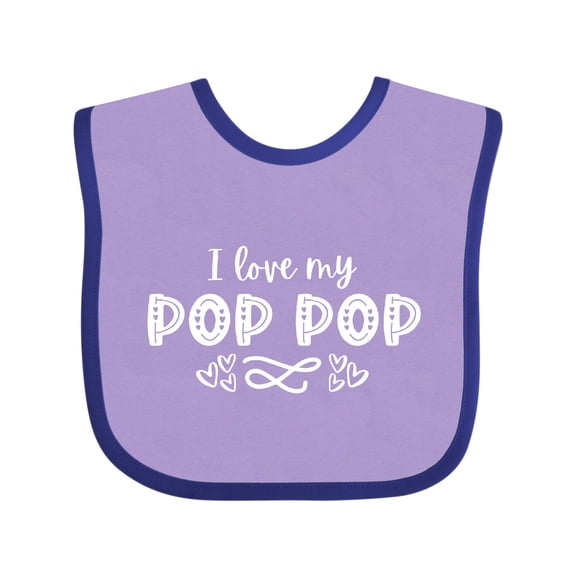 Inktastic I Love My Pop Pop with Hearts Boys or Girls Baby Bib
