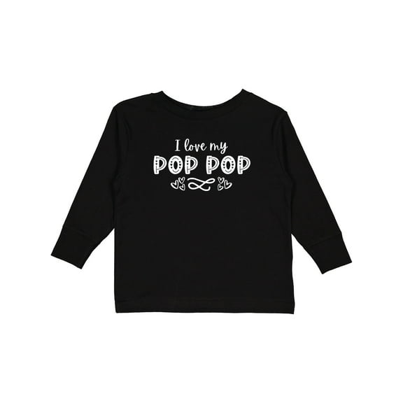 Inktastic I Love My Pop Pop with Hearts Boys or Girls Long Sleeve Toddler T-Shirt