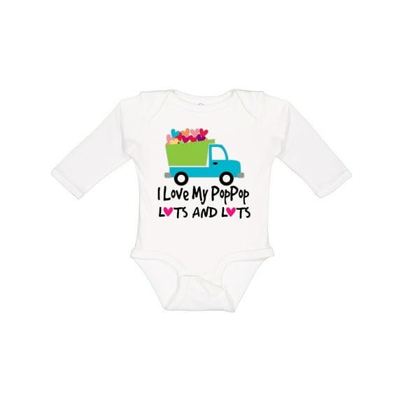 Inktastic I Love My PopPop Boys Long Sleeve Baby Bodysuit