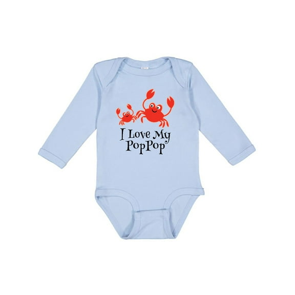 Inktastic I Love My Poppop Grandchild Boys or Girls Long Sleeve Baby Bodysuit