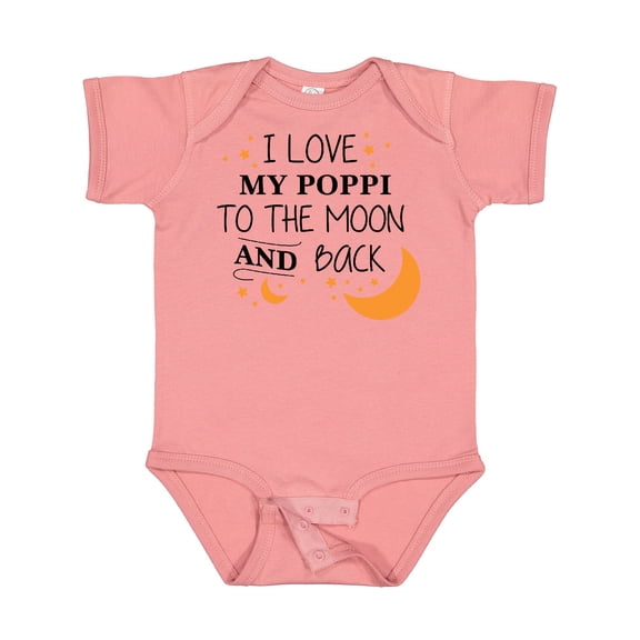 Inktastic I Love My Poppi to the Moon and Back Boys or Girls Baby Bodysuit