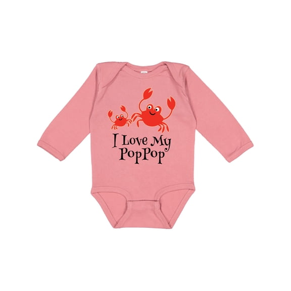 Inktastic I Love My Poppop Grandchild Boys or Girls Long Sleeve Baby Bodysuit