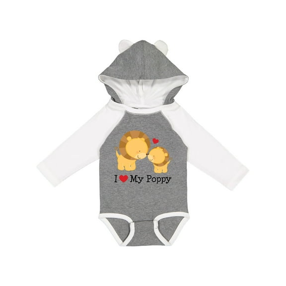 Inktastic I Love My Poppy Grandpa Boys or Girls Long Sleeve Baby Bodysuit
