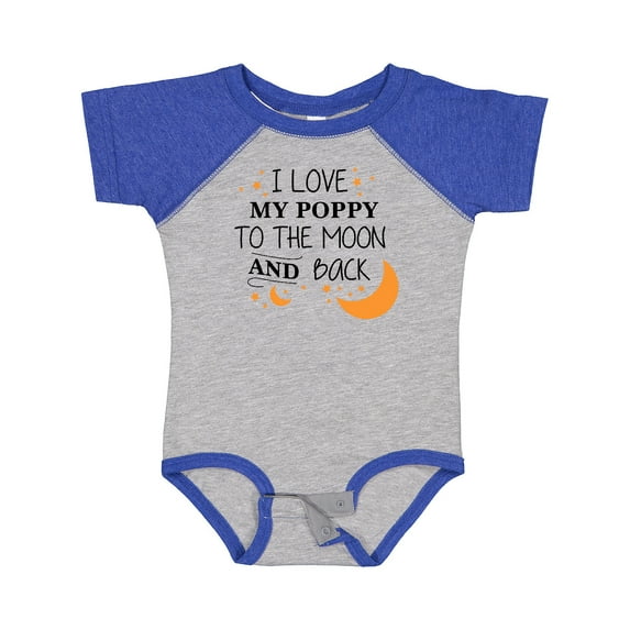 Inktastic I Love My Poppy to the Moon and Back Boys or Girls Baby Bodysuit