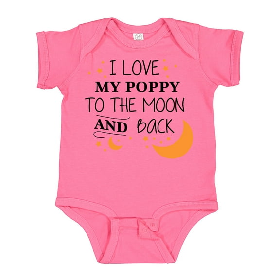 Inktastic I Love My Poppy to the Moon and Back Boys or Girls Baby Bodysuit