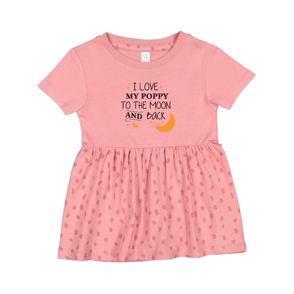 Inktastic I Love My Poppy to the Moon and Back Girls Baby Dress