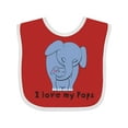 thumbnail image 1 of Inktastic I Love My Pops Elephant Blue Boys Baby Bib, 1 of 4
