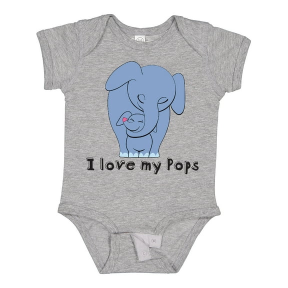 Inktastic I Love My Pops Elephant Blue Boys Baby Bodysuit
