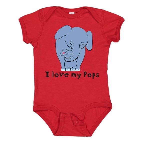 Inktastic I Love My Pops Elephant Blue Boys Baby Bodysuit