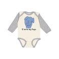 thumbnail image 1 of Inktastic I Love My Pops Elephant Blue Boys Long Sleeve Baby Bodysuit, 1 of 5