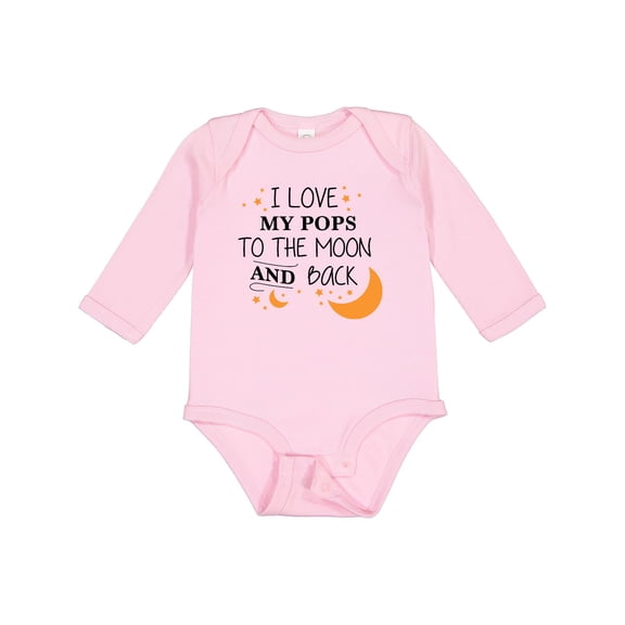Inktastic I Love My Pops to the Moon and Back Boys or Girls Long Sleeve Baby Bodysuit