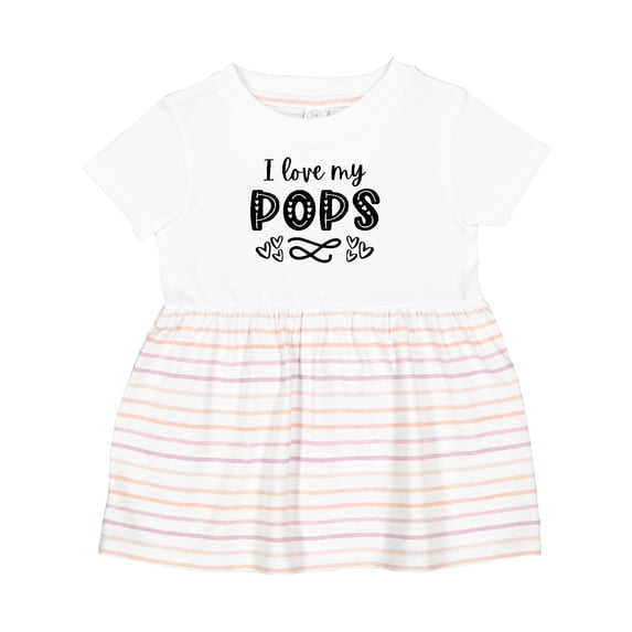 Inktastic I Love My Pops with Hearts Girls Baby Dress