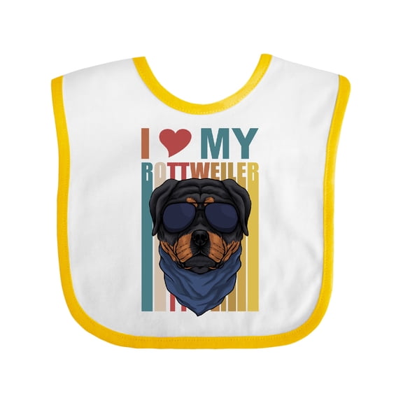 Inktastic I Love My Rottweiler Dog Boys or Girls Baby Bib
