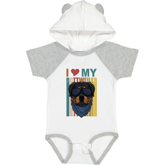 Inktastic I Love My Rottweiler Dog Boys or Girls Baby Bodysuit