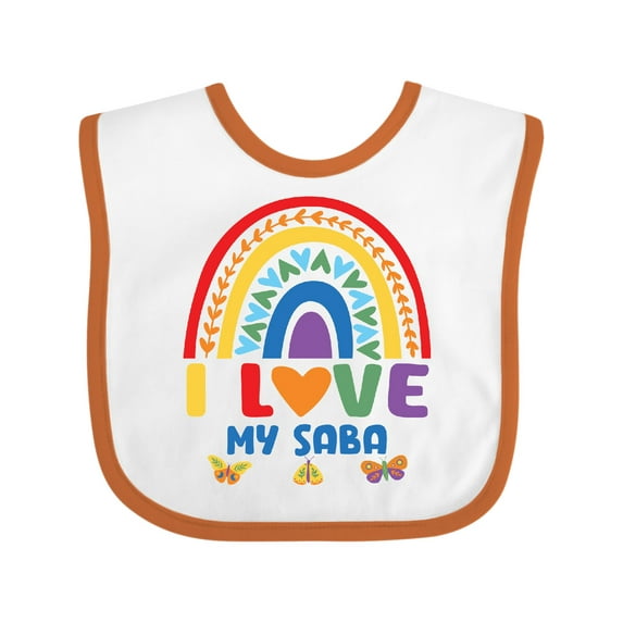 Inktastic I Love My Saba Bright Rainbow Grandchildren Boys or Girls Baby Bib