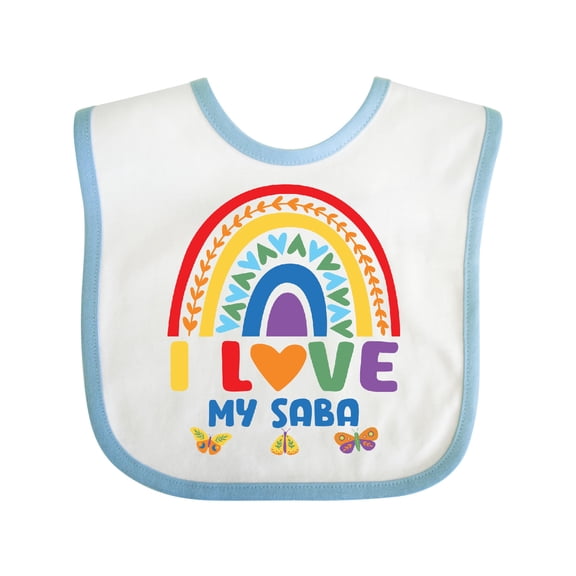 Inktastic I Love My Saba Bright Rainbow Grandchildren Boys or Girls Baby Bib