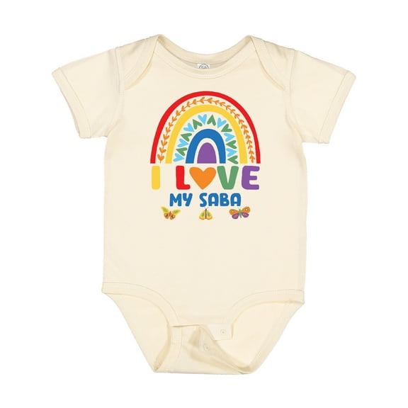 Inktastic I Love My Saba Bright Rainbow Grandchildren Boys or Girls Baby Bodysuit