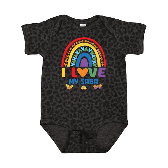 Inktastic I Love My Saba Bright Rainbow Grandchildren Boys or Girls Baby Bodysuit