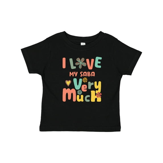 Inktastic I Love My Saba Retro Groovy Grandchildren Boys or Girls Baby T-Shirt