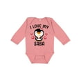 thumbnail image 1 of Inktastic I Love My Saba with Cute Penguin and Hearts Girls Long Sleeve Baby Bodysuit, 1 of 5