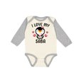 thumbnail image 1 of Inktastic I Love My Saba with Cute Penguin and Hearts Girls Long Sleeve Baby Bodysuit, 1 of 5