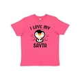 thumbnail image 1 of Inktastic I Love My Savta with Cute Penguin and Hearts Youth T-Shirt, 1 of 5
