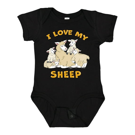 Inktastic I Love My Sheep with Cute Sheep Family Boys or Girls Baby Bodysuit