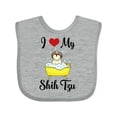 thumbnail image 1 of Inktastic I Love My Shih Tzu Dog Gifts Boys or Girls Baby Bib, 1 of 4